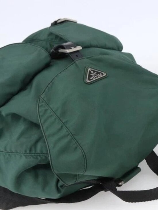 PRADA Backpack Nylon Green Silver Auth 172160 main image 15